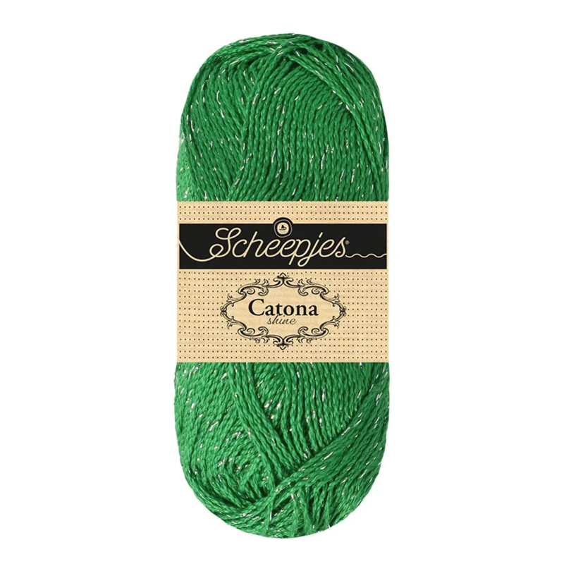 Scheepjes Catona Shine 515-S Emerald - Silver