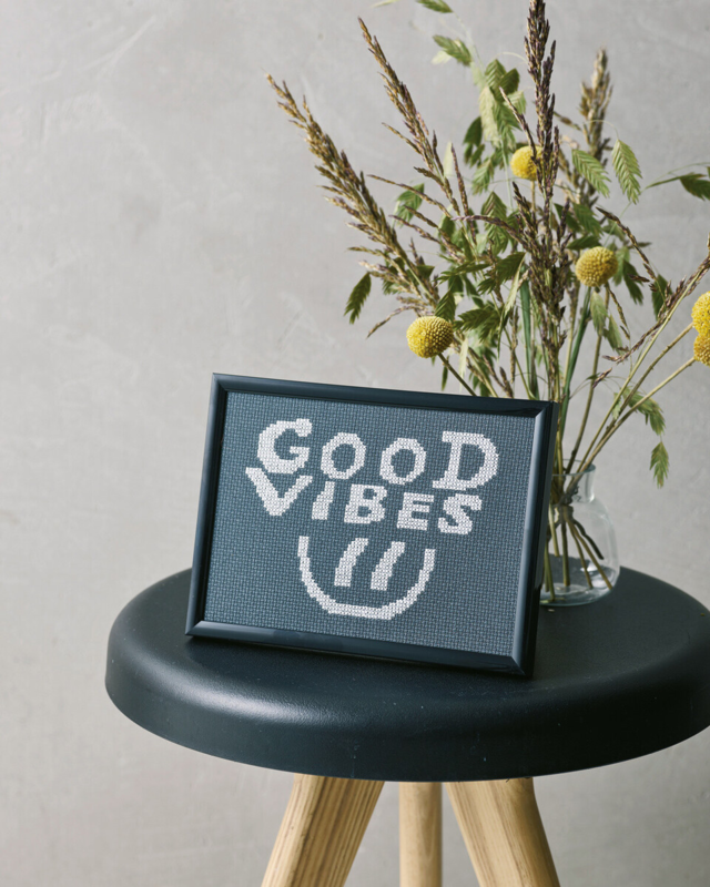 Kit da ricamo Good vibes 18 x 13 cm