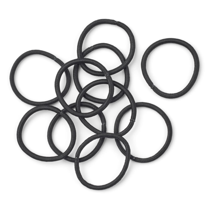 LindeHobby Elastici per Capelli, Neri, 45 mm, 10 pezzi