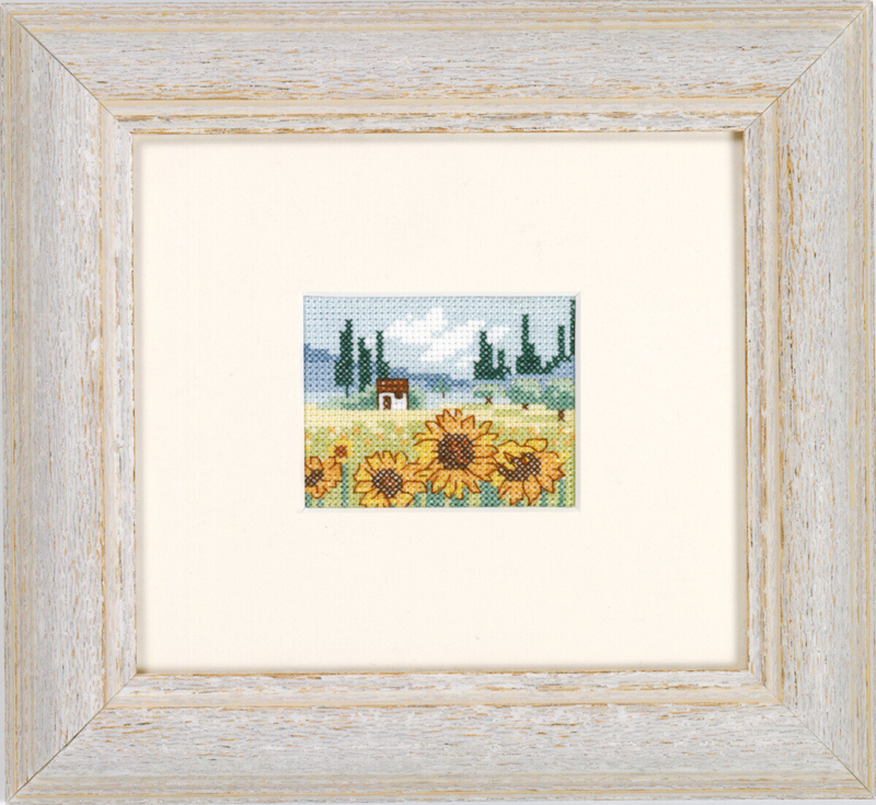 Kit Ricamo Campo di Girasoli 6,5 x 5 cm