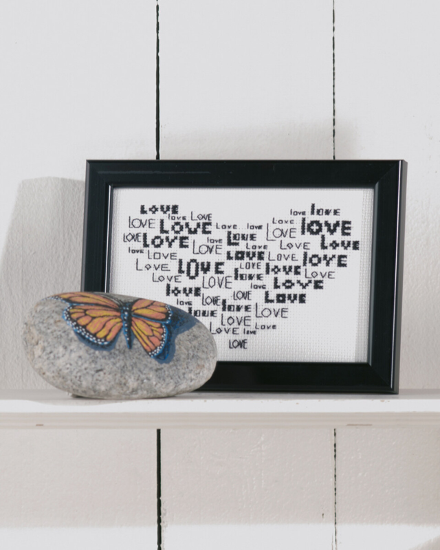 Kit da ricamo Amore nel cuore 14 x 9 cm