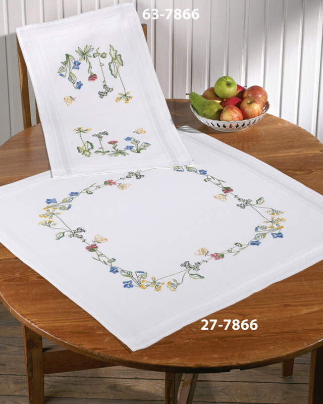 Kit Ricamo Fiori di Mandorlo 80 x 80 cm