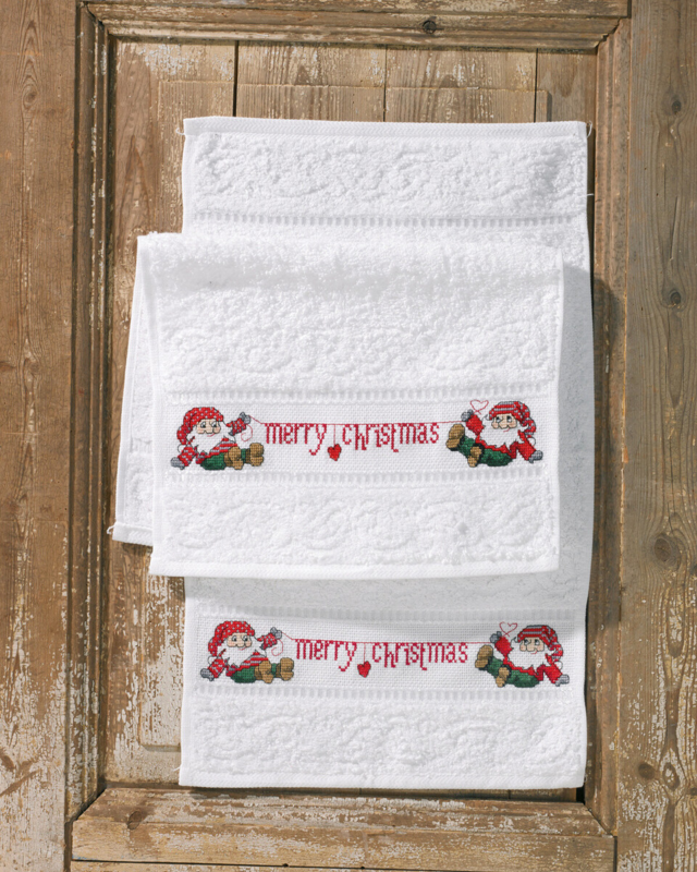 Kit da ricamo Buon Natale 2 pezzi 7461/18 30 x 50 cm