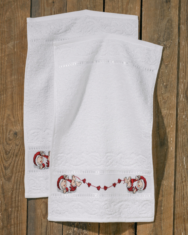 Kit di Ricamo Cuori Elfi 2 pz 30 x 50 cm