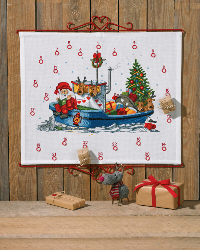 Kit da ricamo Babbo Natale in barca B5125/58 58 x 48 cm