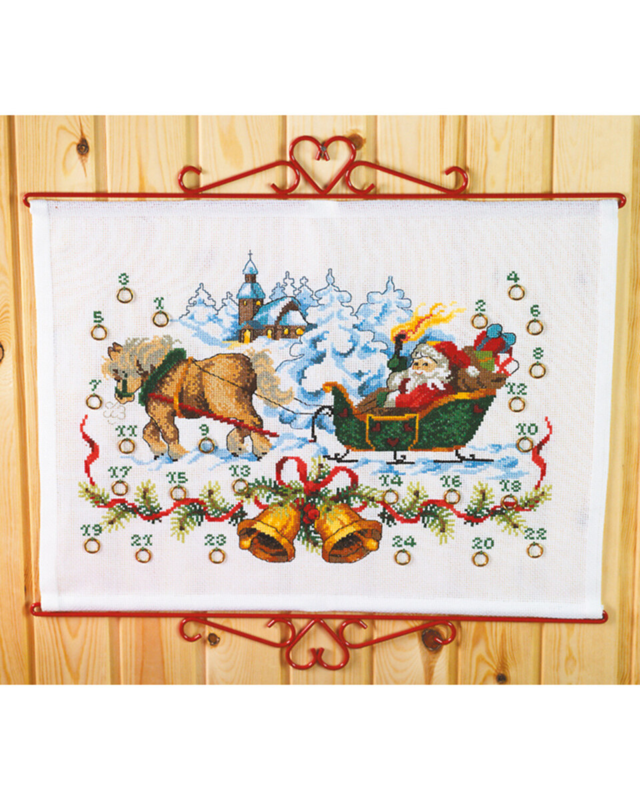 Kit Ricamo Babbo Natale presso chiesa 55 x 42 cm B5125/55