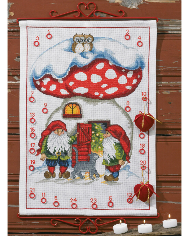 Kit da Ricamo 2 elfi con gatto 5125/38 38 x 53 cm