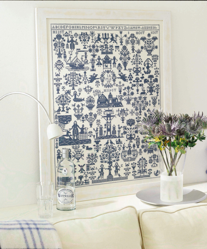 Kit Ricamo Tovaglietta Nome anno 1830 blu 50 x 72 cm