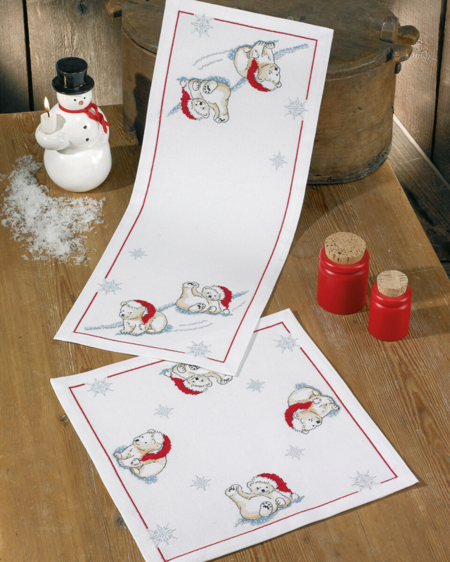 Kit di ricamo Orsi polari sul ghiaccio 24 x 62 cm