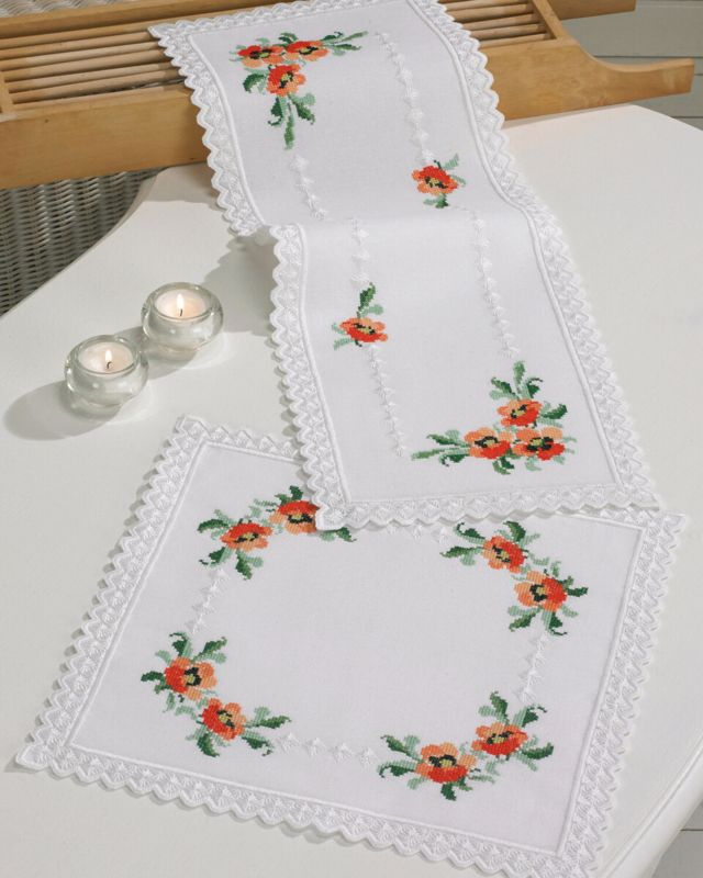 Kit Ricamo Papaveri 28 x 68 cm
