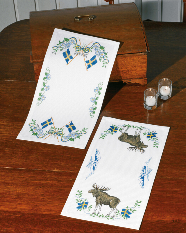 Kit da Ricamo Saluti dalla Svezia Bandiera 25 x 48 cm