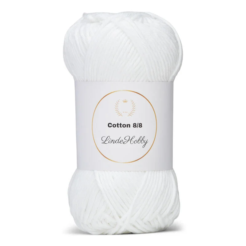 LindeHobby Cotton 8/8 – Natural Harmony, 10 gomitoli 019 Bianco