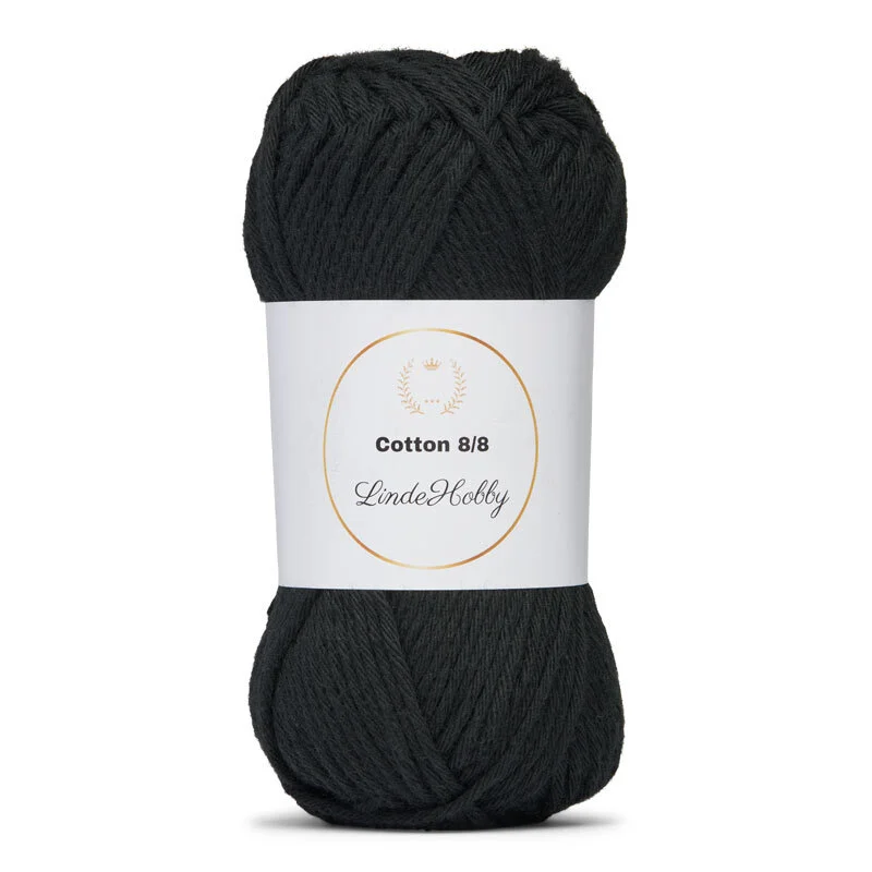 LindeHobby Cotton 8/8 – Natural Harmony, 10 gomitoli 108 Nero TX