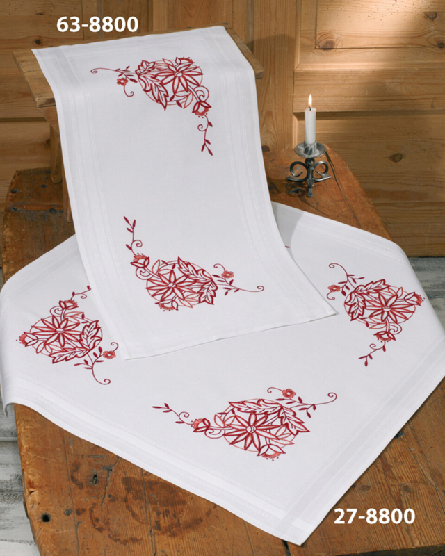 Kit Ricamo Redwork 40 x 80 cm