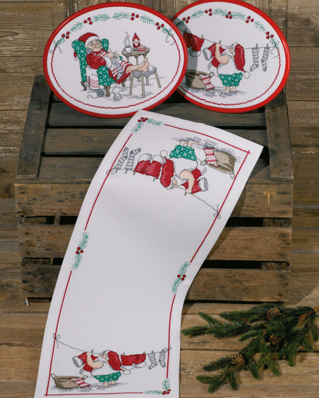 Kit da ricamo Babbo Natale lava 25 x 61 cm