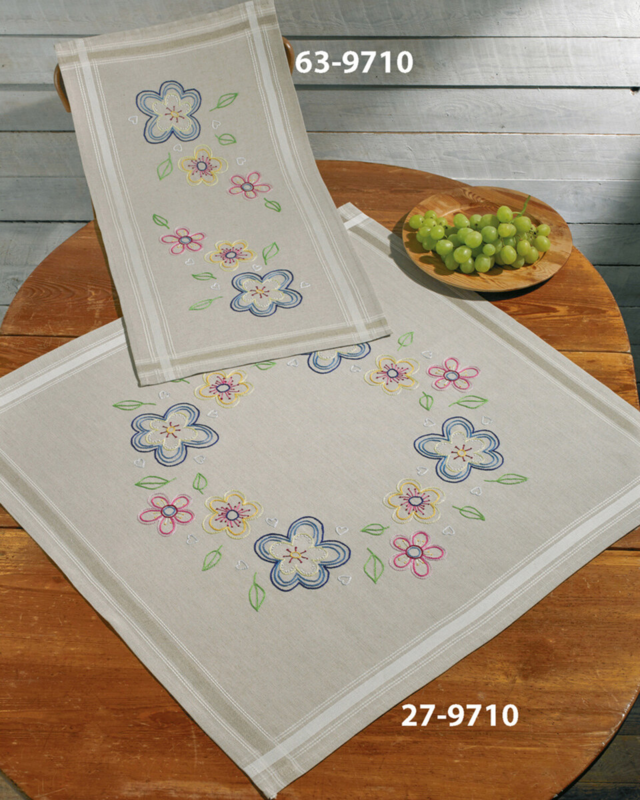 Kit Ricamo Fiori Naif 40x80 cm