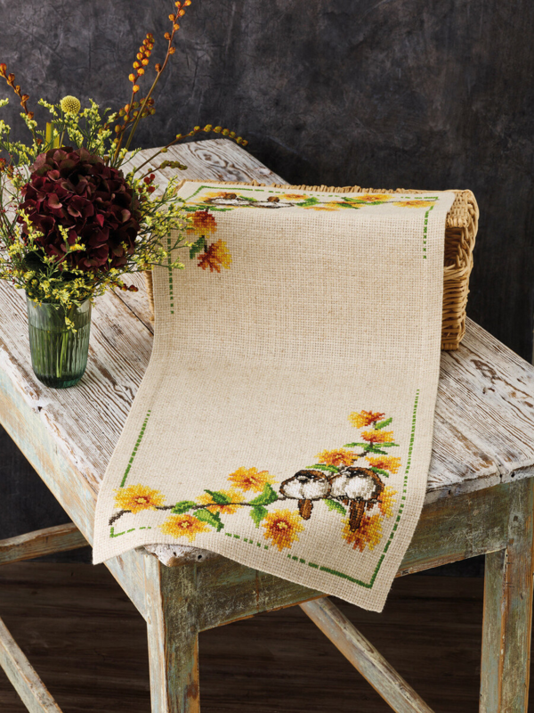 Kit da Ricamo Ranuncolo & Passero 36 x 86 cm