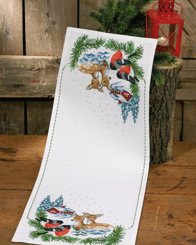 Kit Ricamo Capriolo nella neve 33 x 90 cm