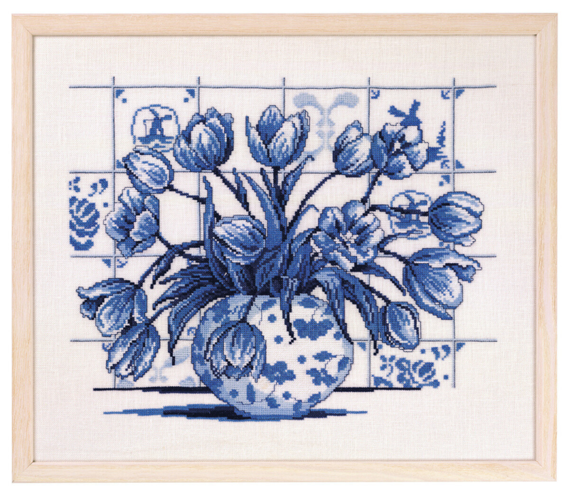 Kit Ricamo Tulipani Indigo 39 x 46 cm