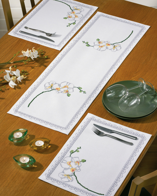 Kit Ricamo Orchidea 31 x 94 cm