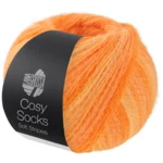 Lana Grossa Cosy Socks Soft Stripes 112 Arancio pallido/mandarino/arancione
