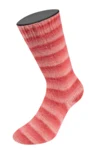 Lana Grossa Cosy Socks Soft Stripes 113 Salmone/rosso salmone/corallo