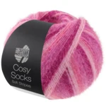 Lana Grossa Cosy Socks Soft Stripes 108 Rosa/rosa antico/salmone/rosa erica