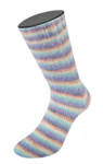 Lana Grossa Cosy Socks Multi Stripes 153 Lavanda/blu grigio/salmone/crema/turchese