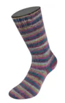 Lana Grossa Cosy Socks Multi Stripes 158 Petrolio/fucsia scuro/oliva/turchese menta/rosso scuro