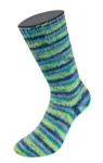 Lana Grossa Cosy Socks Multi Stripes 157 Lavanda/petrolio/verde maggio/turchese/blu notte