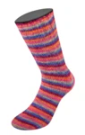 Lana Grossa Cosy Socks Multi Stripes 156 Blu violetto/rosso vino/zucca/rosa/verde grigio