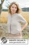 268-23 Crossing Sand Cardigan by DROPS Design
