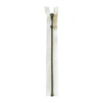 YKK Cerniera Metallica Divisibile 4 mm (25-65 cm) 841 Ecru, Ottone antico