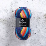 Svarta Fåret Sox Merino 4 ply 22 Santi blu
