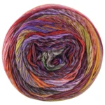 Lana Grossa Colorissimo 214 Arancione marrone/Marrone rosso/Rosso rame/Lilla lilla/Melanzana/Grigio verde/Oliva