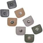 Go Handmade Chiusura Magnetica a Pressione 4 cm Grigio, albicocca, beige e verde con argento