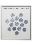 Go Handmade Bottoni Glitterati 9 mm Blu