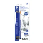 STAEDTLER Mars lumograph matite acquerellabili in grafite e pennello, 3 + 1 pz – Immagine principale