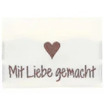 Go Handmade Vævet Label, Dobbeltsidet, 35 x 19 mm, 10 stk-Mit liebe gemacht