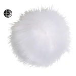 Go Handmade Pompon m. trykknap, 11 cm 17252 Hvid