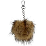 Go Handmade Pompon m. metal kæde, 11 cm 22264 Natur - sølv kæde