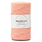 LindeHobby Macrame Lux, Rope Yarn, 2 mm 11 Rosa chiaro