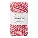 LindeHobby Macrame Lux, Rope Yarn, 2 mm 12 Rosso e bianco