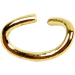 Anelli ovali in metallo, placcati in oro