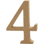 Numero, MDF, 13 cm, 1 pezzo.