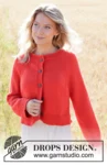 248-9 Red Sunrise Cardigan by DROPS Design