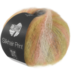 Lana Grossa Silkhair Print 440 Vaniglia/crema/arancione/turchese/giallo senape/bacca