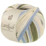 Lana Grossa Landlust Die Sockenwolle 722 Verde bosco/Ecrù/Azzurro cielo/Beige chiaro/Giada