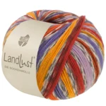 Lana Grossa Landlust Die Sockenwolle 824 Zucca/Viola/Terracotta/Giallo tuorlo/Violetto/Bianco sporco/Grigio