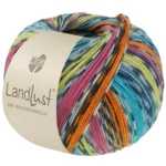 Lana Grossa Landlust Die Sockenwolle 825 Arancione/Rosa/Pistacchio/Blu turchese/Blu petrolio/Bianco sporco/Grigio scuro